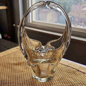 Clear Glass Basket Murano? Heavy Glass Easter Spring